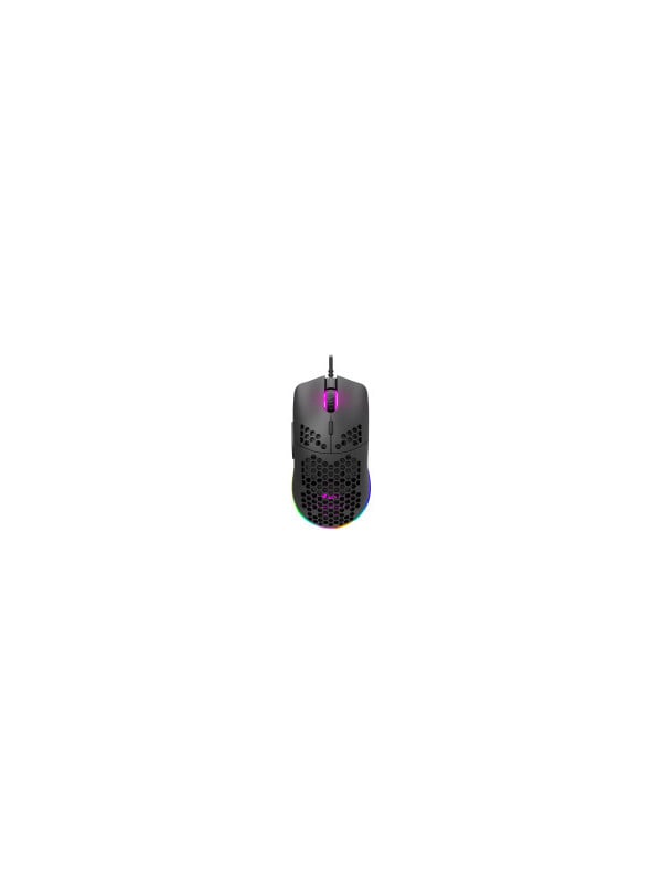 CANYON Puncher GM-11, Gaming Mouse with 7 programmable buttons, Pixart 3519 optical sensor, 4 levels of DPI and up to 4200, 5 million times key life, 1.65m Ultraweave cable, UPE feet and colorful RGB lights, Black, size:128.5x67x37.5mm, 105g