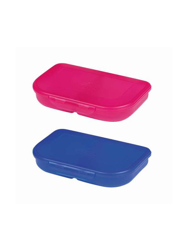 Cutie plastic sandwich 2 compartimente albastra