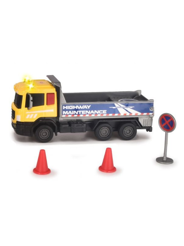 Dickie echipa de utilaje camion cu semne de circulatie 17cm