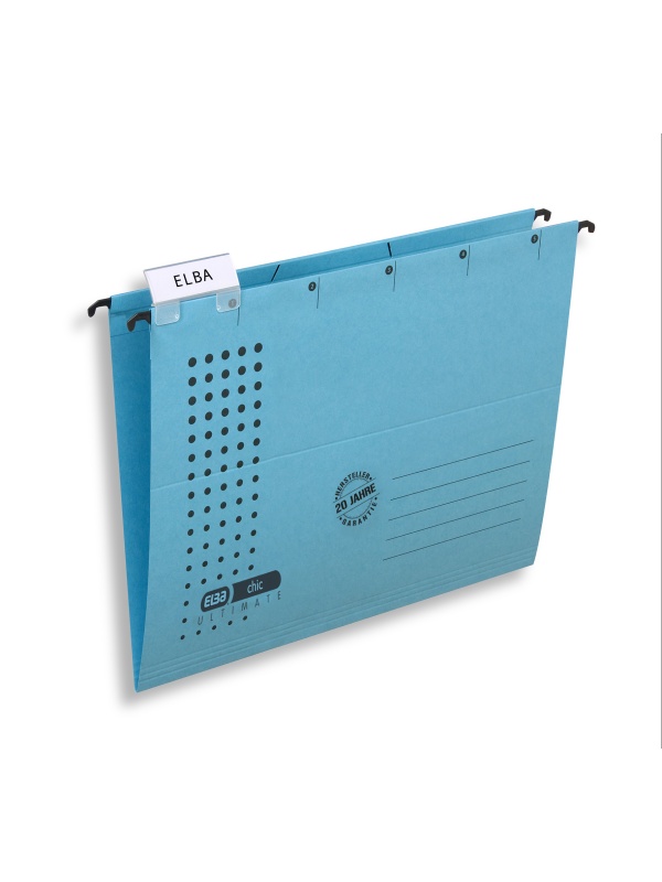 DOSAR SUSPENDAT SIMPLU ELBA ULTIMATE A4, CARTON 240G/MP, BLUE ANGEL, CAPACITATE 330 FILE, CULOARE ALBASTRU