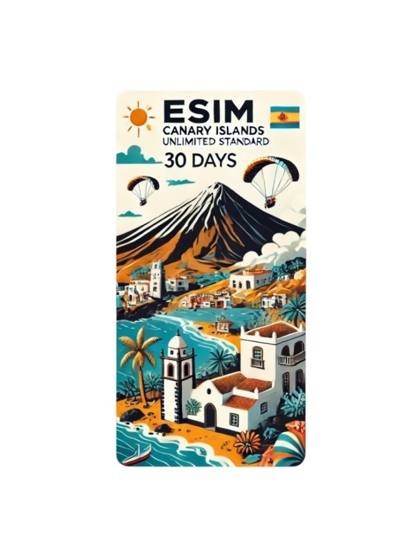 eSIM Canary Islands, Unlimited Standard, 30 Days