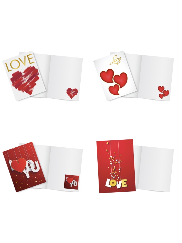 Felicitare de dragoste in 4 modele asortate - 11.5 x 17 cm (12buc/display)