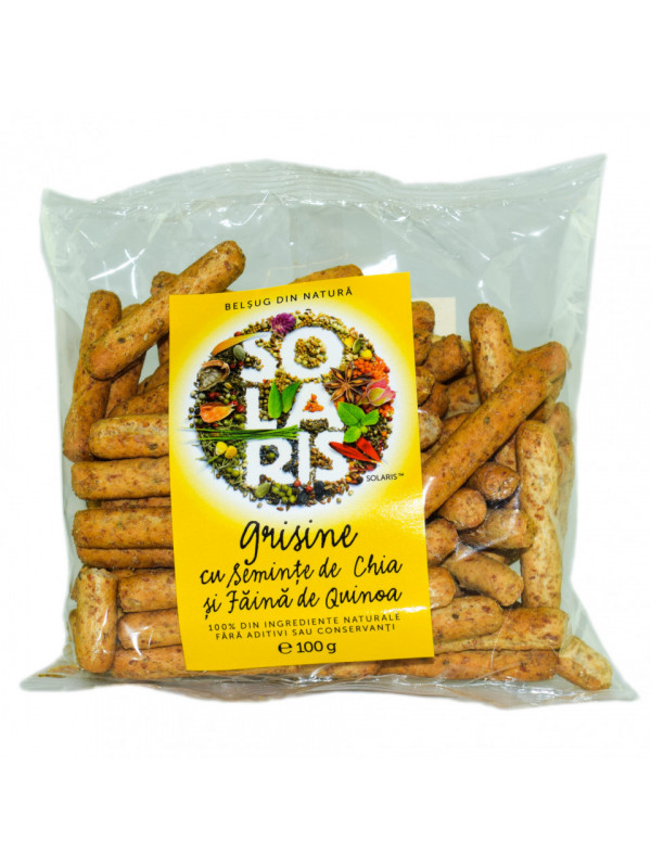 Grisine cu faina integrala, quinoa si seminte chia 100gr solaris