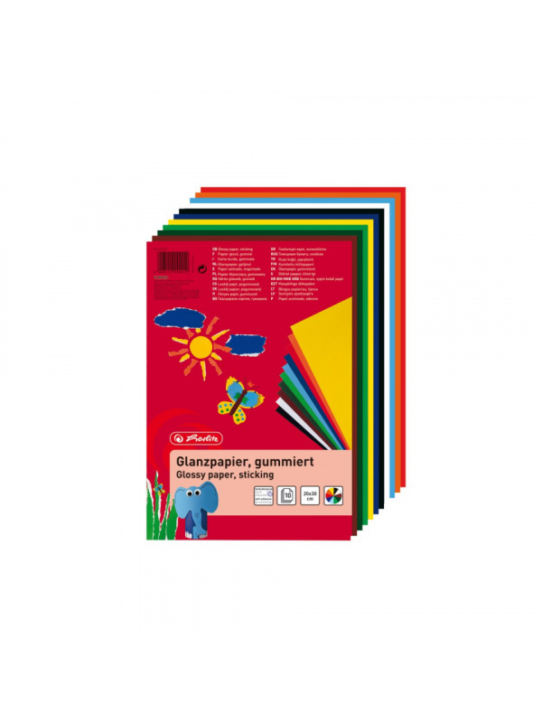 HARTIE GLASATA, FORMAT 20 X 30 CM, SET 10 FILE, CULORI ASORTATE, IN POLYBAG
