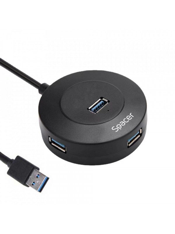 HUB extern Spacer USB 3.2, negru