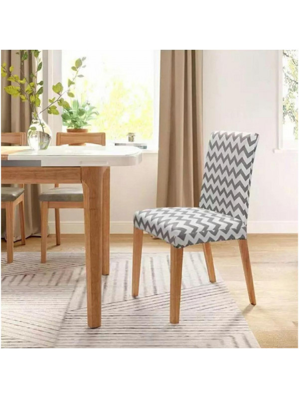 Husa universala pentru scaune clasice, model WAVE, culoare GRI + ALB