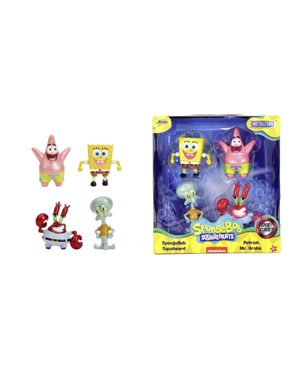 JADA SPONGE BOB SET 4 FIGURINE METALICE 6.5CM
