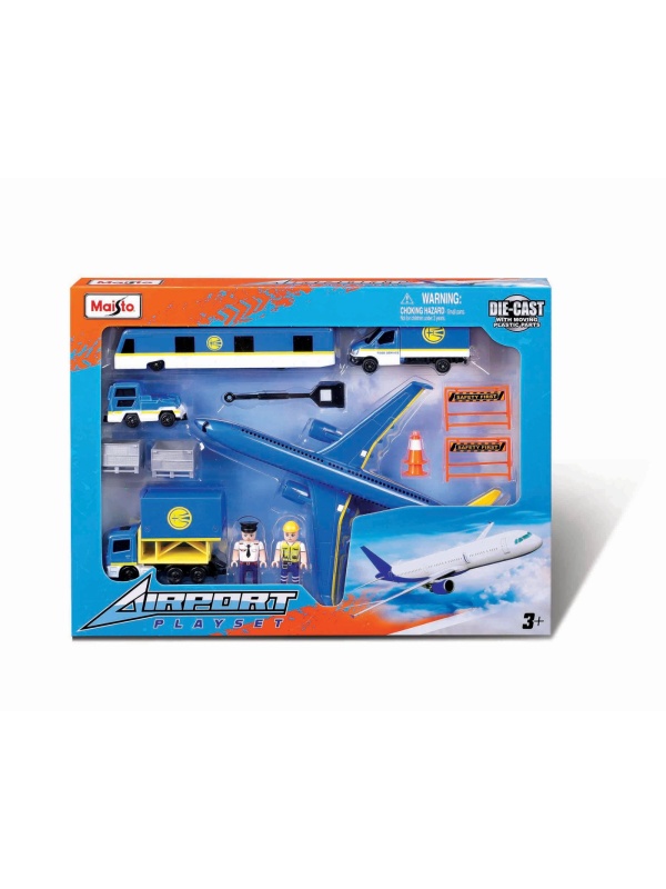 MAISTO SET AEROPORT AVION ALBASTRU