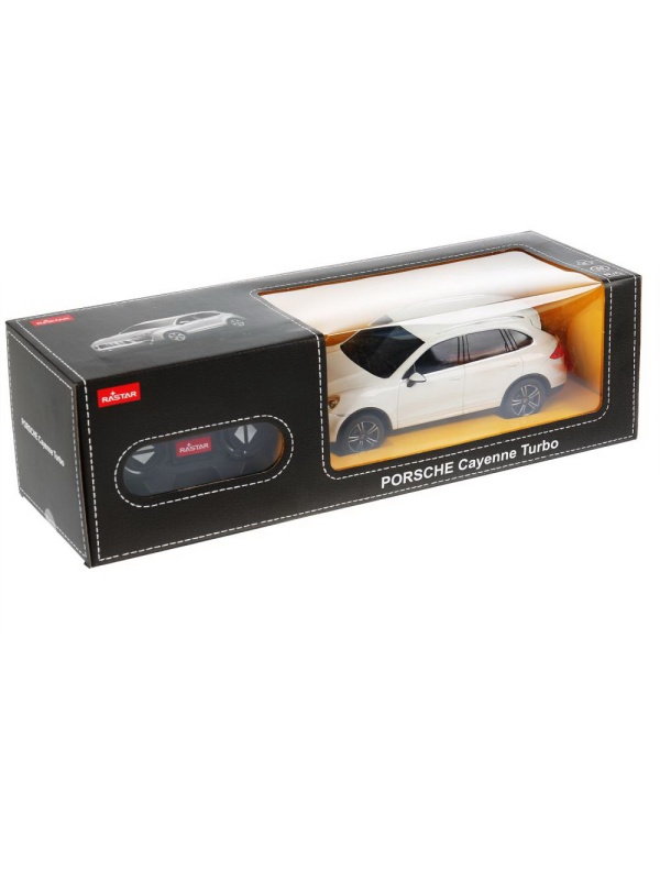 MASINA CU TELECOMANDA PORSCHE CAYENNE TURBO ALB CU SCARA 1 LA 24