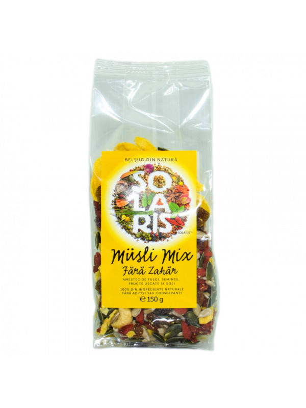 MUSLI MIX FARA ADAOS DE ZAHAR 150gr SOLARIS