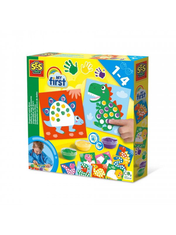 My first - Set acuarele pentru degete si tablouri cu dinozauri