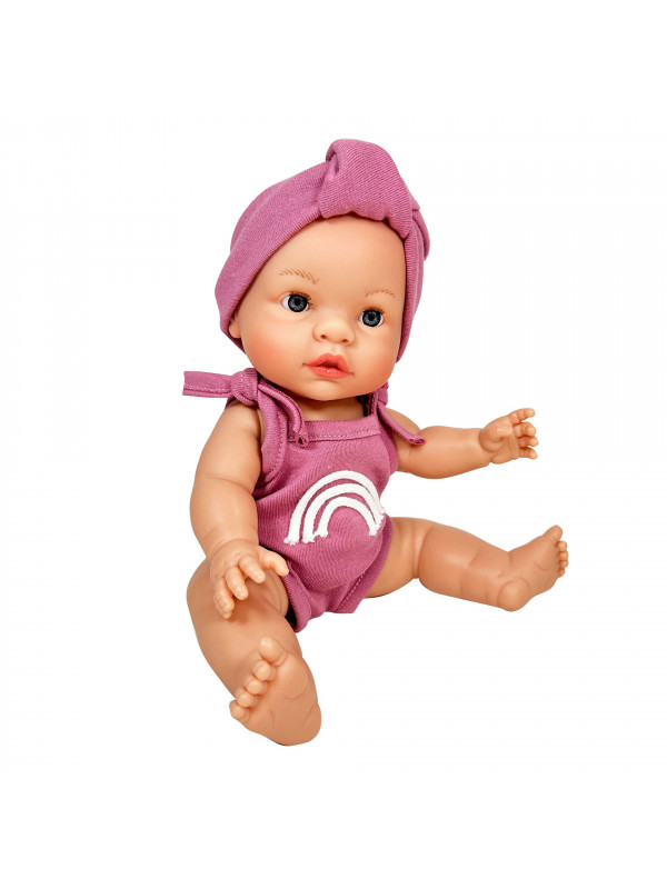 Papusa Nines D'Onil, Joy, fara par, cu bentita roz, cu miros de vanilie, 37 cm