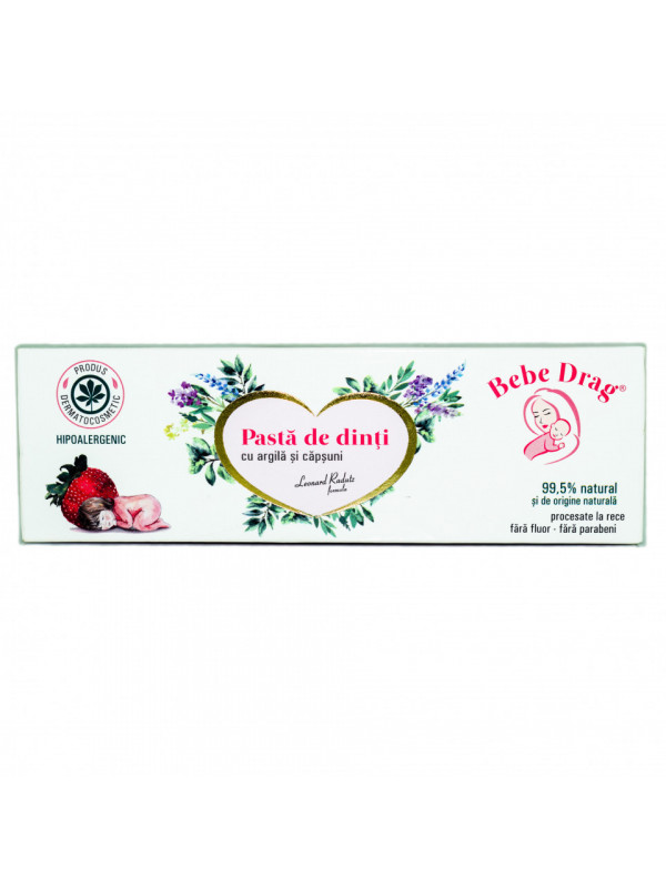 PASTA DE DINTI "BEBE DRAG" CU ARGILA SI CAPSUNI 50ml VIVA NATURA