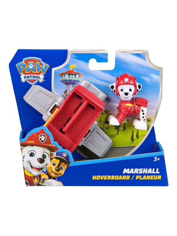 PATRULA CATELUSILOR ACTION PUPS SET VEHICUL DE SALVARE HOVERBOARD SI FIGURINA MARSHALL 5 CM