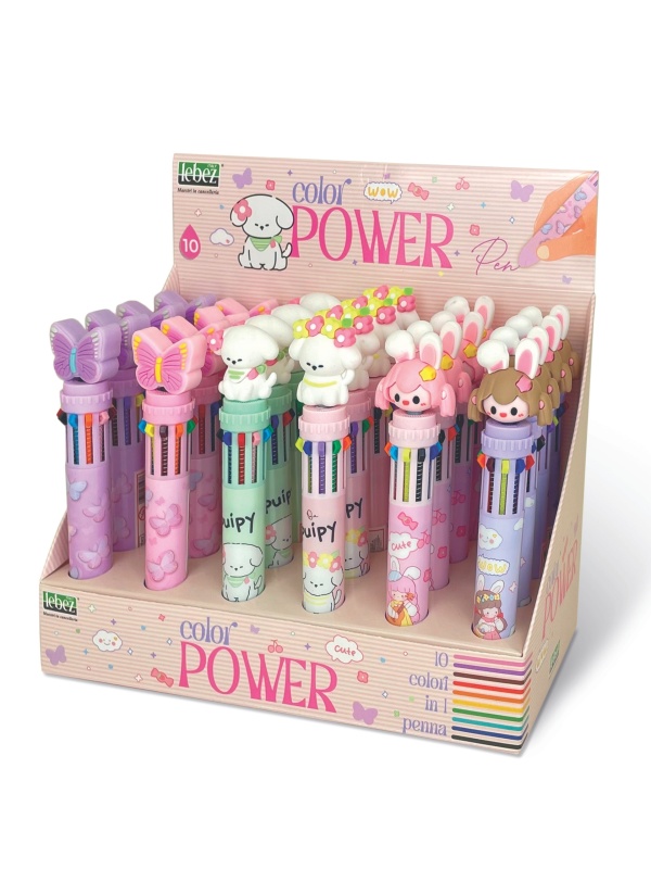 Pix care se sterge, 10 culori in 1, Color Power, 6 modele (24 buc/display)