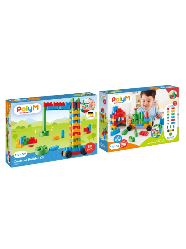 PolyM - Kit de constructor creativ (80 piese)