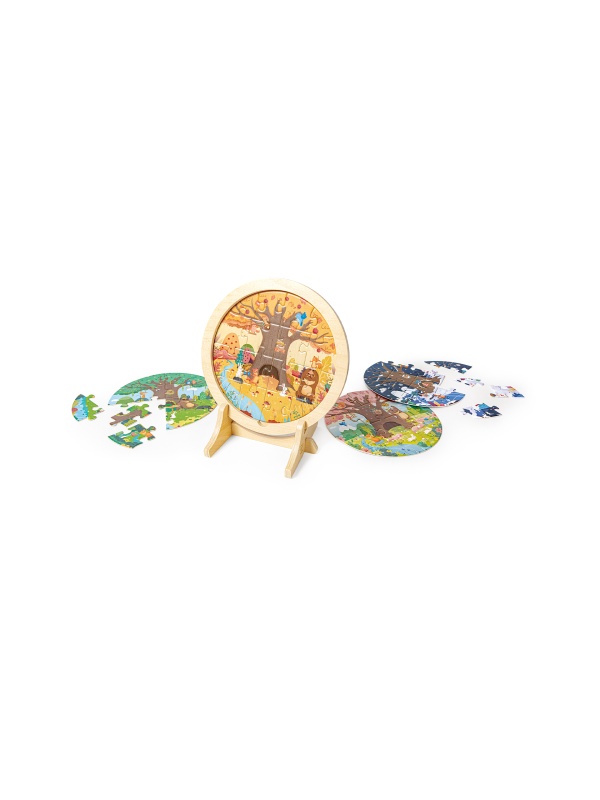 Puzzle in Lemn - Set 4 Anotimpuri (10, 12, 16 si 18 piese)