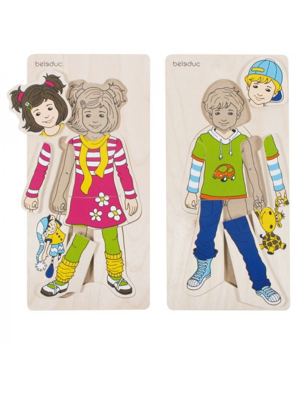 Puzzle lemn Imbracam copiii Beleduc