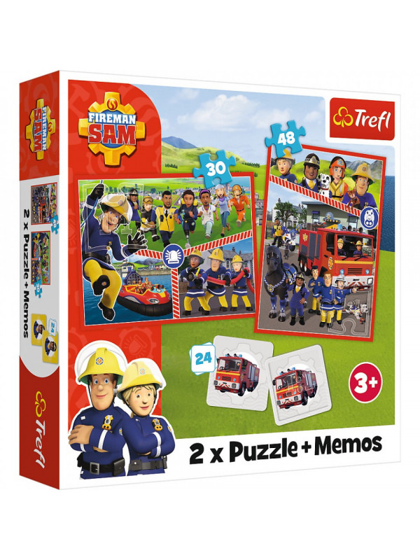 Puzzle Trefl 2in1 Memo Pompierul Sam Echipa Pompierilor