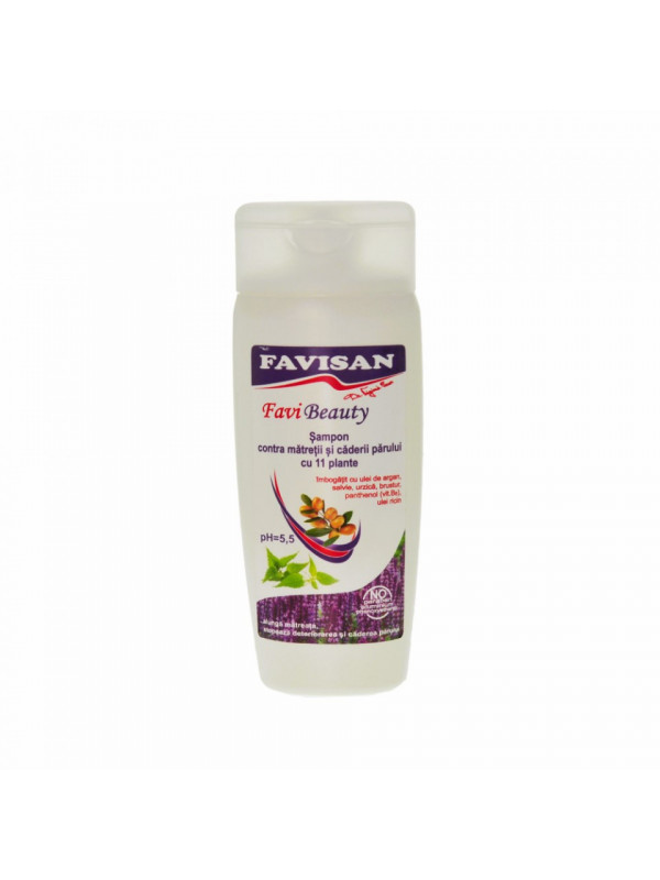 Sampon contra matretii si caderii parului cu 11 plante favibeauty 200ml favisan