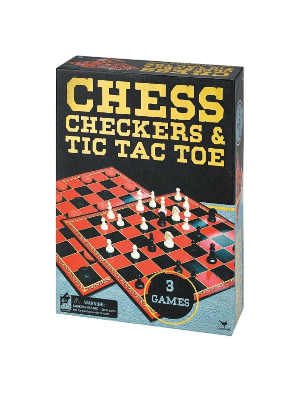 SET 3 JOCURI IN CUTIE SAH DAME SI TIC TAC TOE