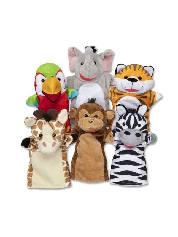 Set 6 papusi de mana Animale Safari - Melissa & Doug