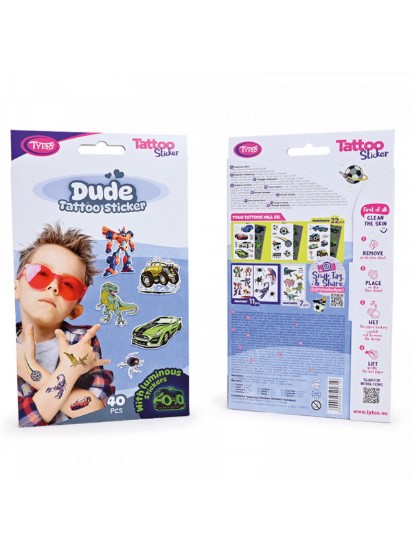 Set autocolante pentru tatuaje Dude - 40 buc/pachet