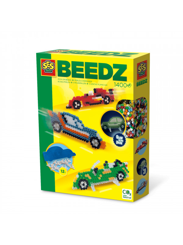 Set creativ Beedz - Margele de calcat Masina Glow in the Dark
