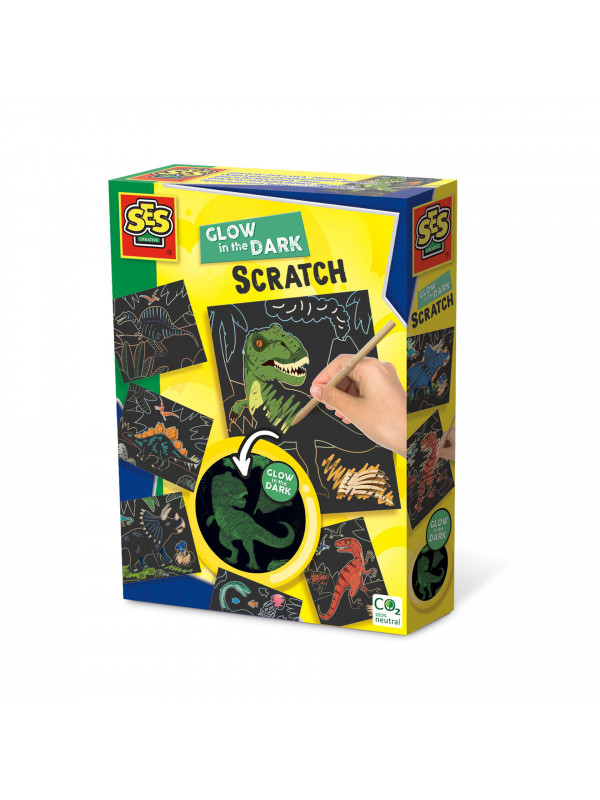 Set creativ - Razuieste Dinozauri Glow-in-the-Dark