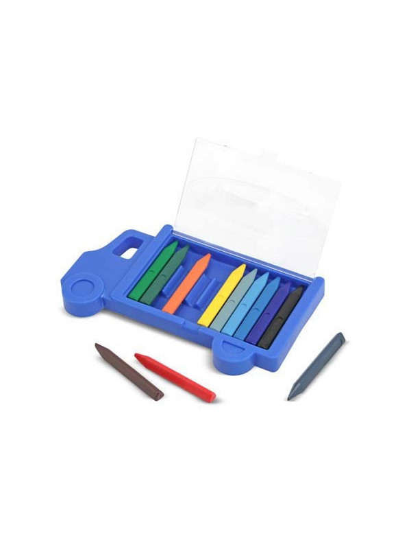 Set creioane colorate triunghiulare Truck Melissa and Doug 12 buc