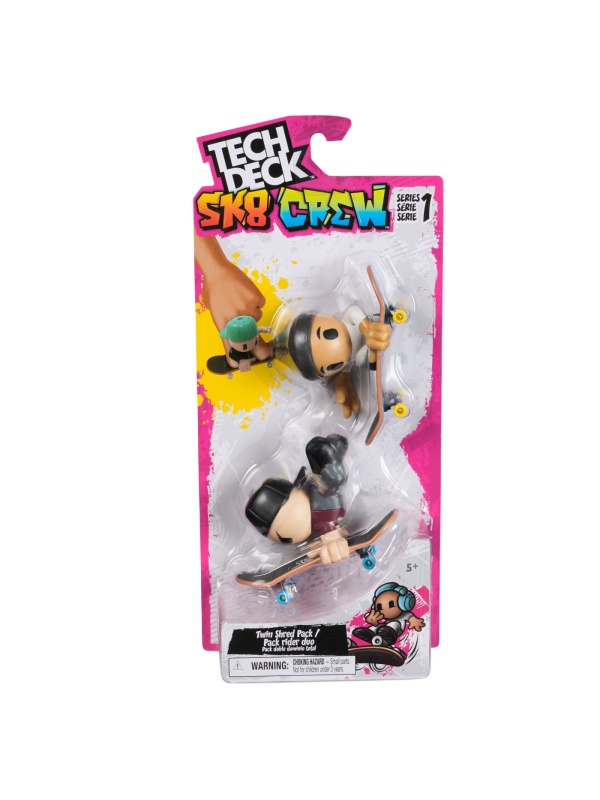 TECH DECH SK8 CREW PACHET 2 SETURI PLACA SI FIGURINA 9.6CM SAPCA NEAGRA SI CASCA NEAGRA