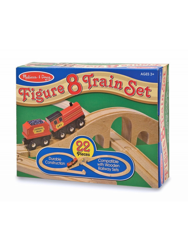 Tren lemn si Circuit 8 Melissa and Doug