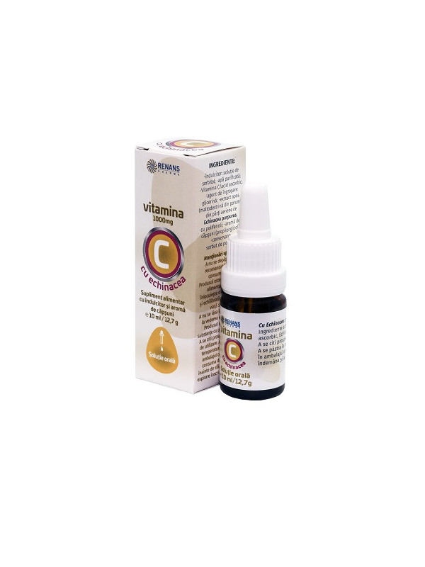 VITAMINA C 1000MG+ECHINACEA AROMA CAPSUNI SOL. 10ML
