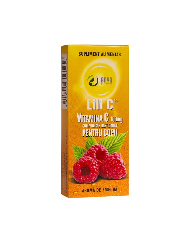 VITAMINA C ZMEURA COPII 100MG 30CPR