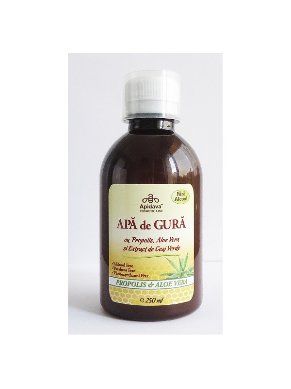 Apa de gura cu propolis si aloe vera 250ml apidava