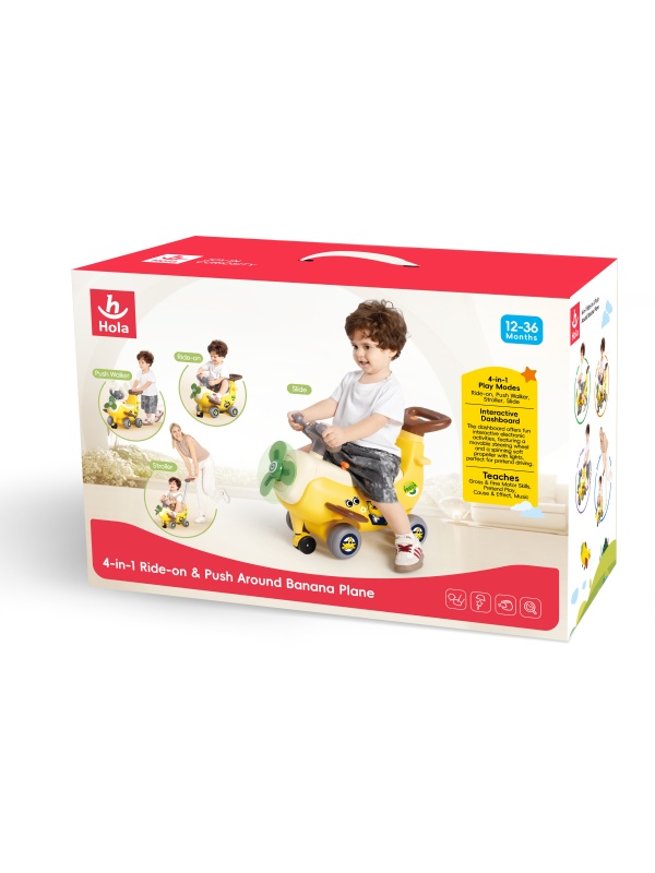 AVION INTERACTIV 4 IN 1 RIDE ON SI MANER DE IMPINGERE BANANA