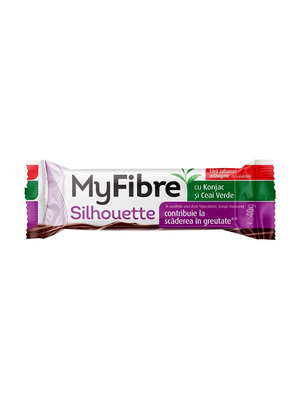 Baton my fibre silhuette cu glucomannan si ceai verde f.zahar 40g sly nutritia