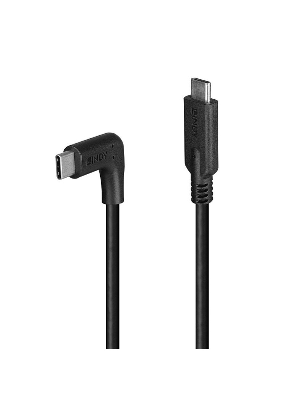 Cablu Lindy USB C, 90°, 10Gbps, 1m negru