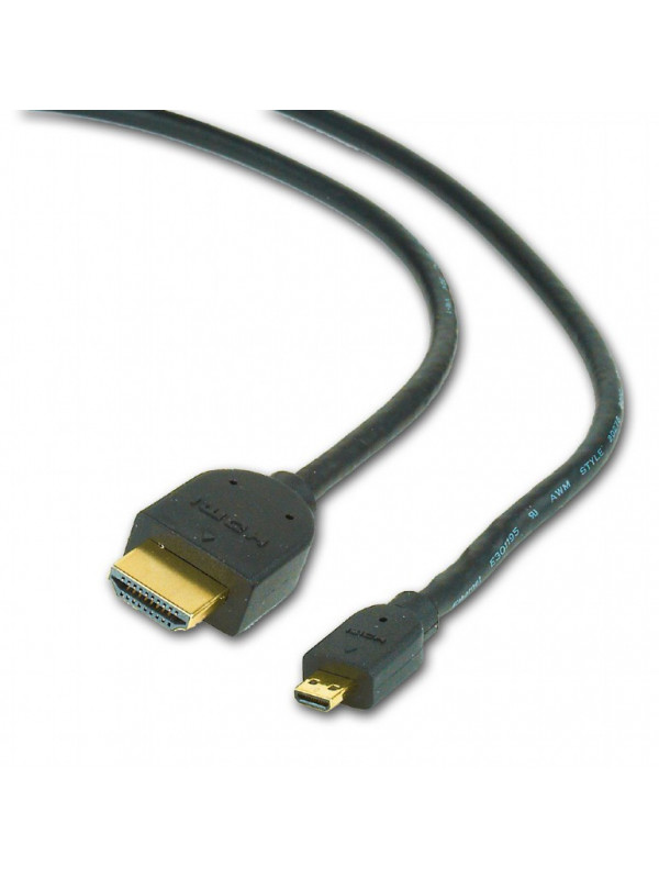 CABLU video GEMBIRD, adaptor HDMI (T) la Micro-HDMI (T), 3m, conectori auriti, negru, "CC-HDMID-10"
