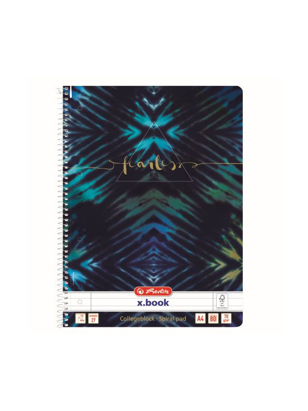Caiet a4 80 file, cu spira, dictando, motiv new batik fearless