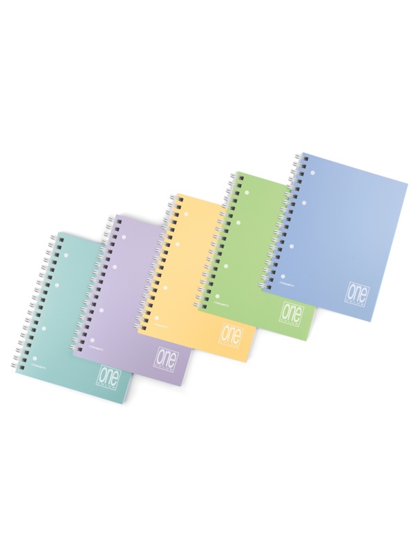 Caiet A5+ cu spirala - One Color Pastel, 80 g/m2, 80 pag., coperta PP (Dictando)