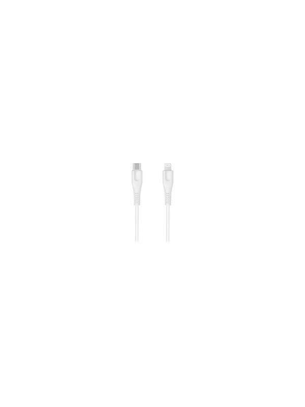 CANYON MFI-4 Type C Cable To MFI Lightning for Apple, PVC Mouling,Function: with full feature( data transmission and PD charging) Output:5V/2.4A, OD:3.5mm, cable length 1.2m, 0.026kg,Color:White