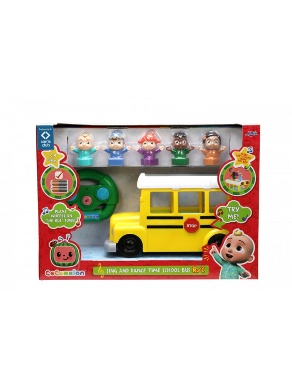Cocomelon autobuzul scolar rc cu sunete si lumini scara 1:18