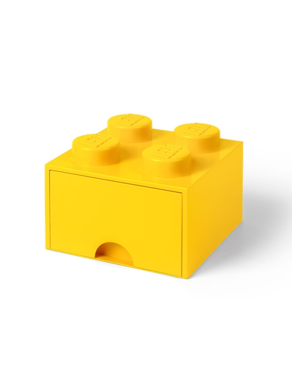Cutie depozitare LEGO 2x2 cu sertar, galben