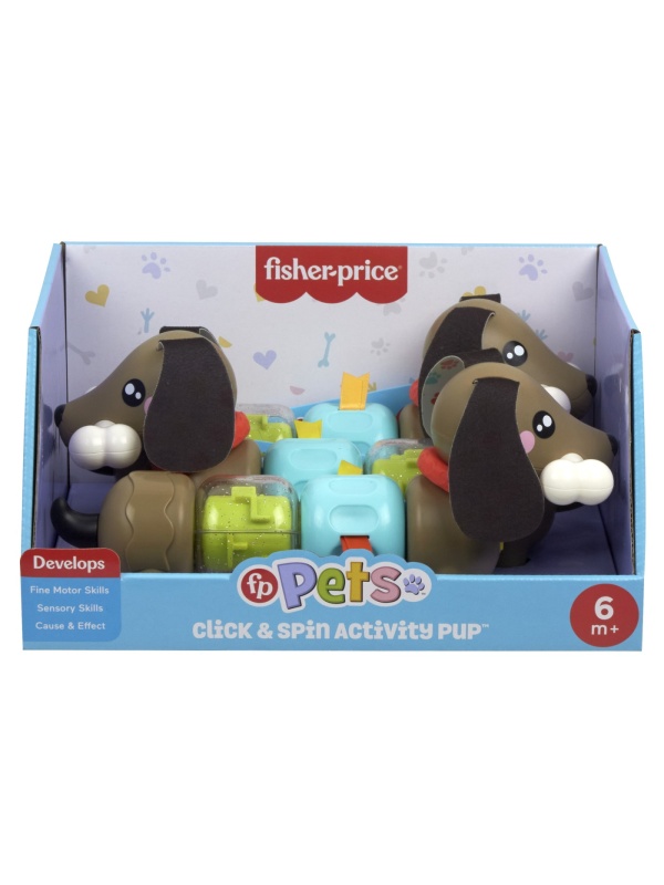 FISHER PRICE JUCARIE CATELUS DE ACTIVITATE PENTRU BEBELUSI CLICK AND SPIN
