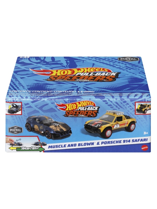 HOT WHEELS SET 2 MASINUTE METALICE PULL BACK MUSCLE AND BLOWN SI PORSCHE 914 SAFARI 1:43