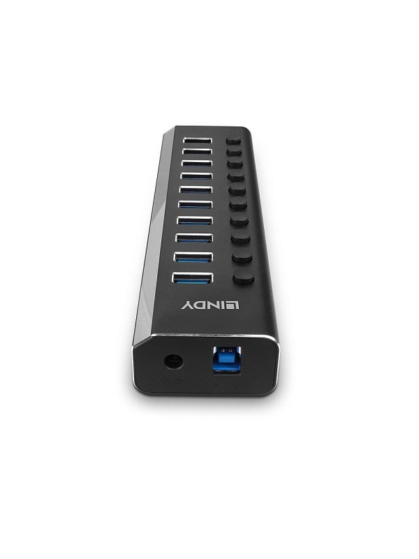 Hub Lindy 10 Port USB 3.0 buton On/Off