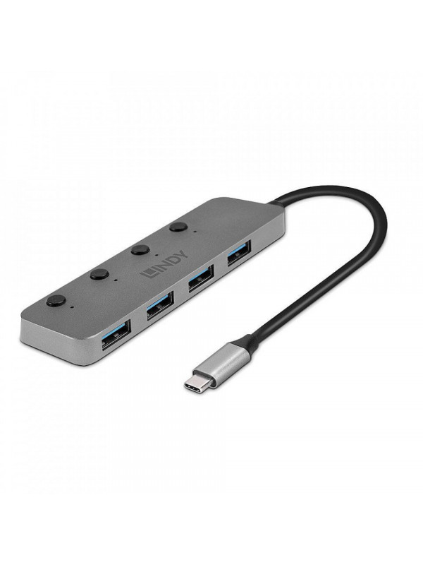 Hub Lindy 4 Port USB 3.2 buton On/Off