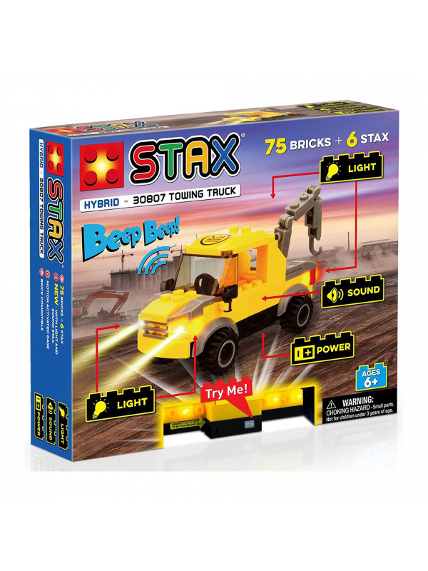 Jucarie - Set constructie copii cu lumini si sunete Stax - Camion tractare