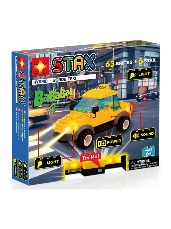 Jucarie Stax - Set constructie copii cu lumini si sunete - Taxi
